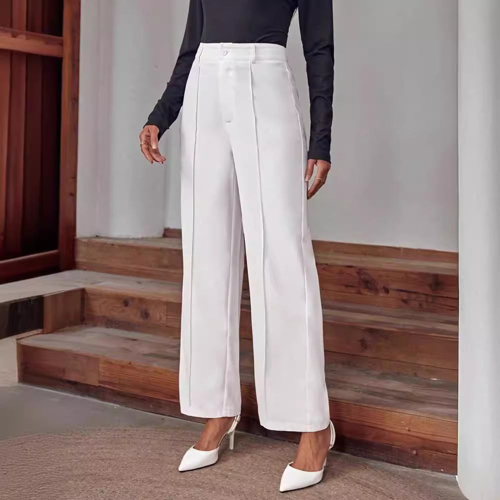 Palazzo Hose Damen High Waist Elegant Weit Beinschnitt 3