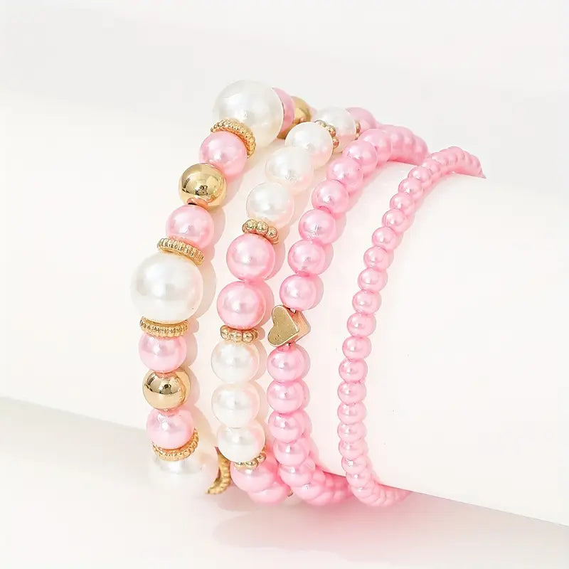 Perlenarmband Set 4-teilig | Armband Damen Verstellbar 2
