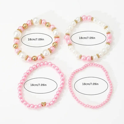 Perlenarmband Set 4-teilig | Armband Damen Verstellbar 4