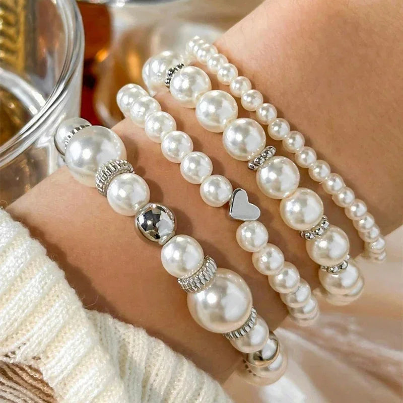 Perlenarmband Set 4-teilig | Armband Damen Verstellbar 5