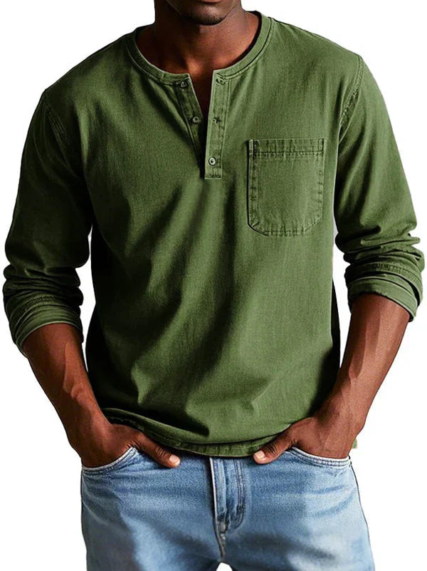 Philipp | Herren Langarmshirt mit Henley-Ausschnitt 1