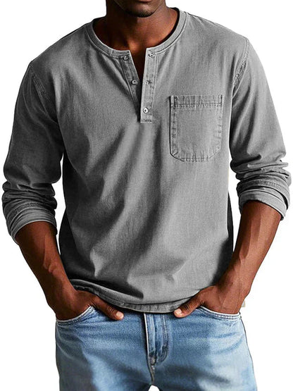Philipp | Herren Langarmshirt mit Henley-Ausschnitt 3