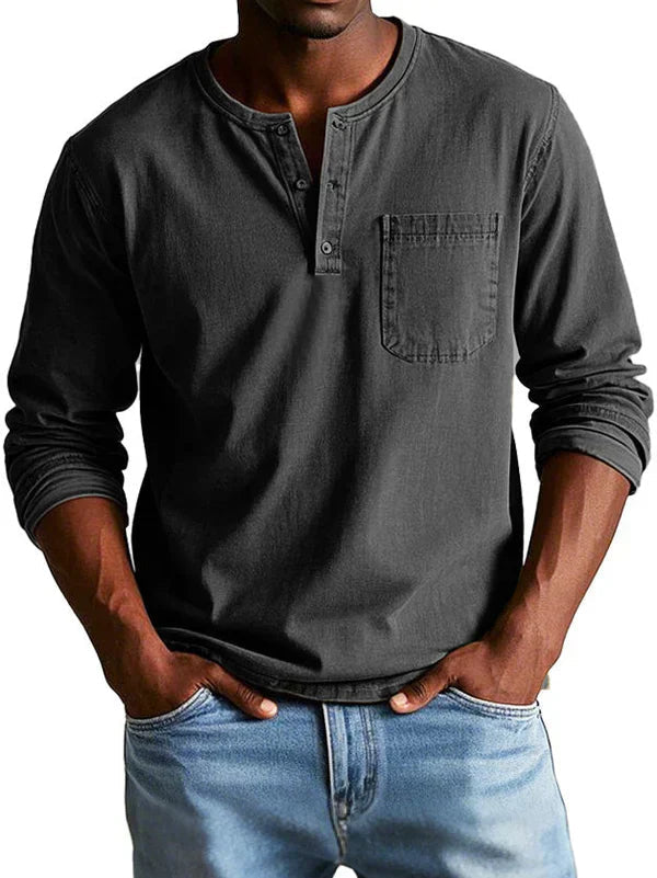 Philipp | Herren Langarmshirt mit Henley-Ausschnitt 4