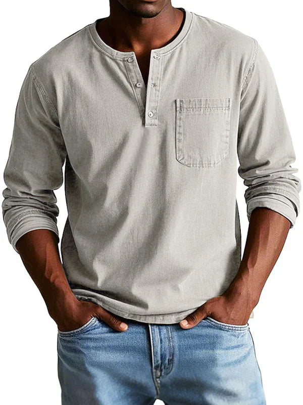 Philipp | Herren Langarmshirt mit Henley-Ausschnitt 5