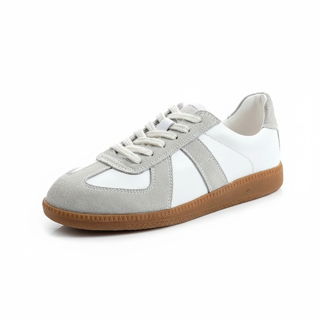 Echtes Leder Weiße Sneaker Damen | Flache Schuhe für den Frühling
