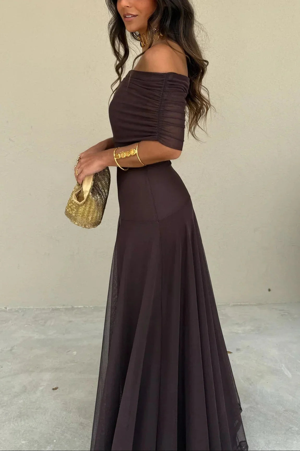 Plissiertes Sommerkleid mit einem Schulterträger für Damen 1