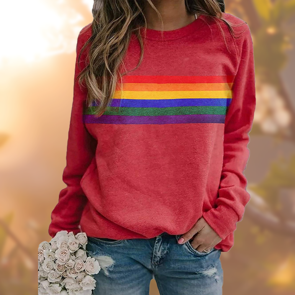 Pullover Damen Gestreift | Weicher Rundhals-Pullover 0