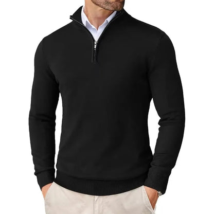 Pullover mit halbem Reißverschluss | Herren Strickpullover 0