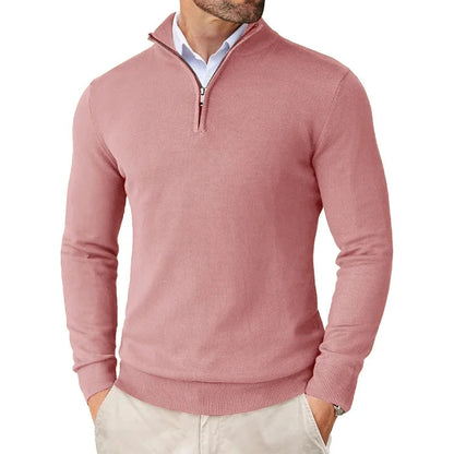 Pullover mit halbem Reißverschluss | Herren Strickpullover 5