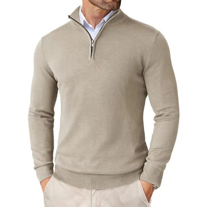 Pullover mit halbem Reißverschluss | Herren Strickpullover 8
