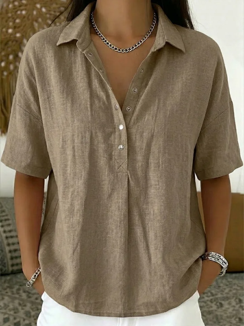 Quinley | Damen Hemd mit Button-up-Kragen Lässig 0