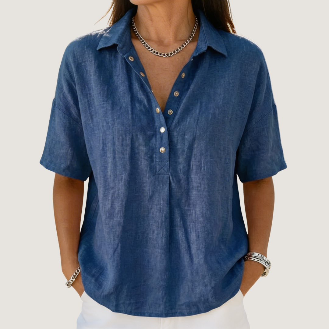 Quinley | Damen Hemd mit Button-up-Kragen Lässig 1
