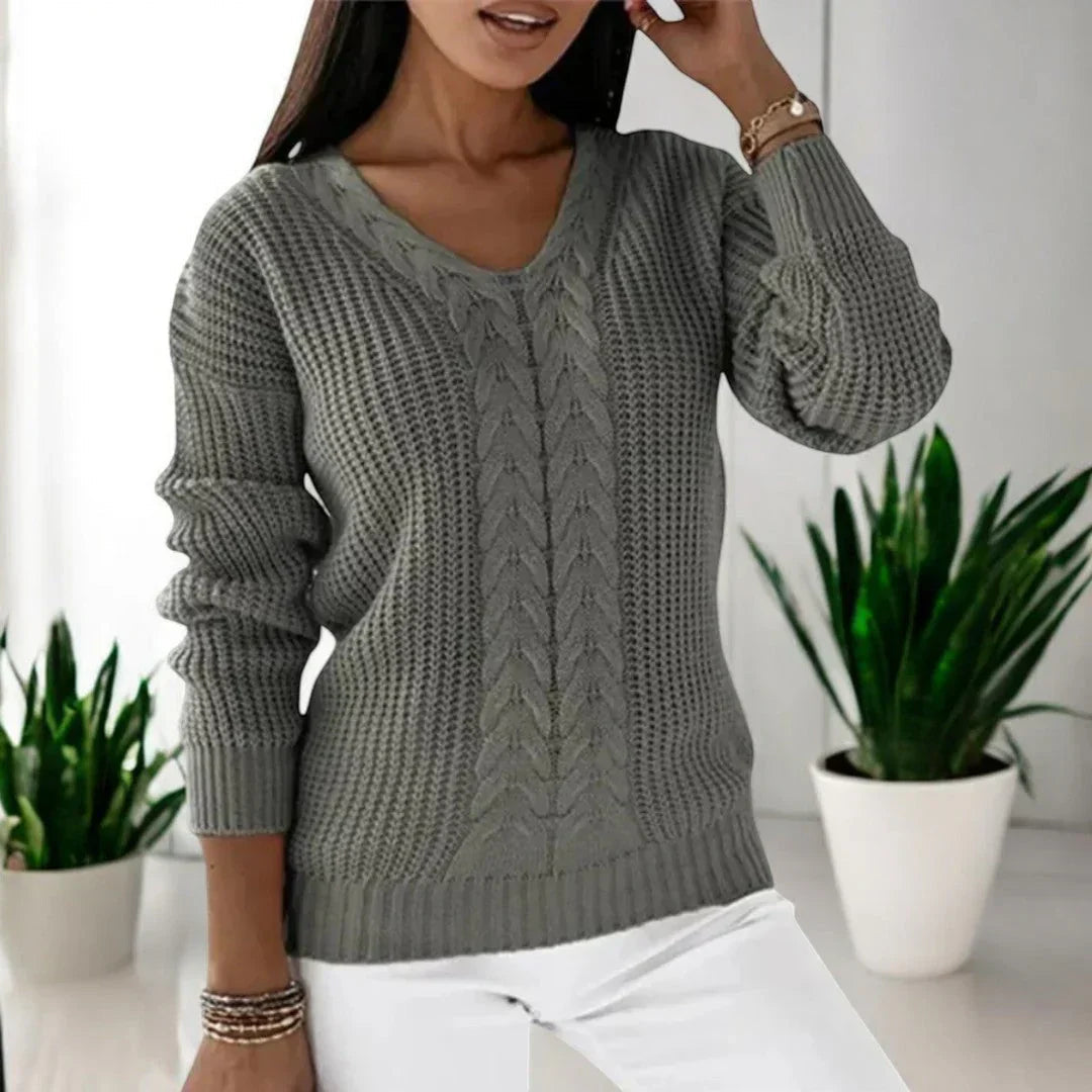 Rena Damenpullover | Warmer Langarm Strickpullover aus Baumwolle 0
