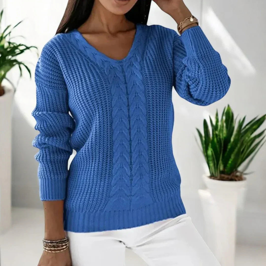 Rena Damenpullover | Warmer Langarm Strickpullover aus Baumwolle 3