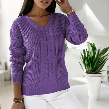 Rena Damenpullover | Warmer Langarm Strickpullover aus Baumwolle 4