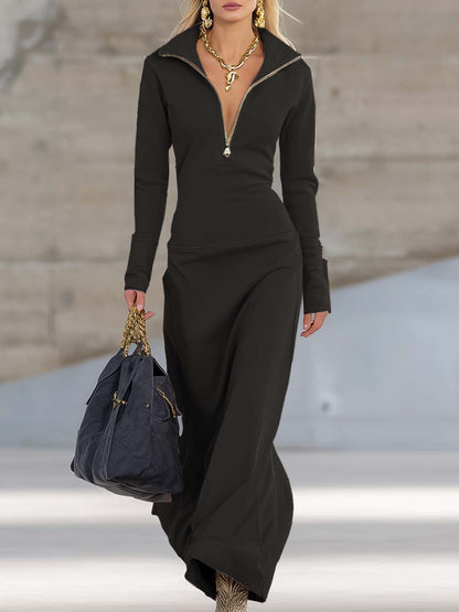 Retro-Maxikleid Rosa | Elegantes Lang Kleid mit V-Ausschnitt 10