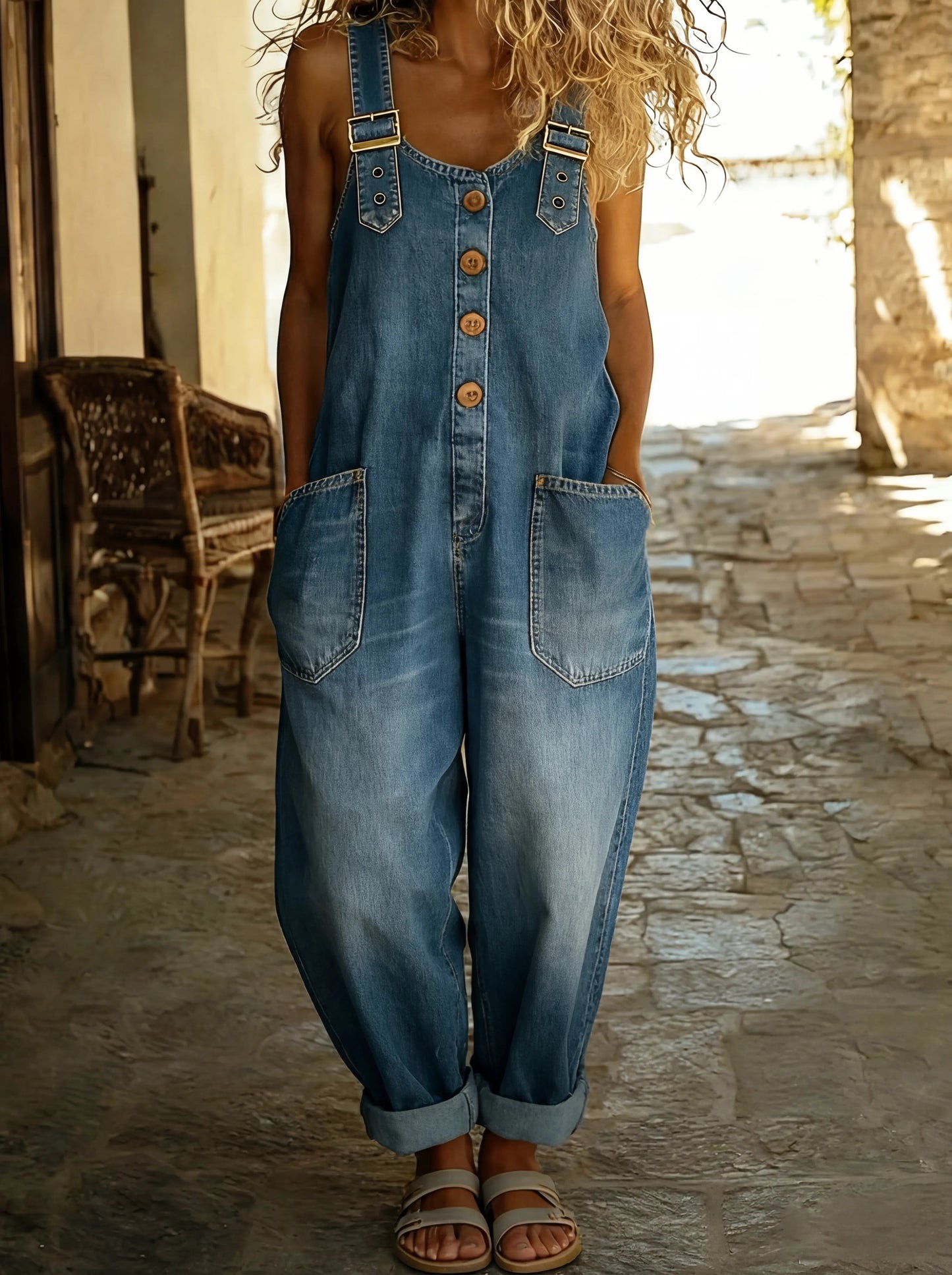 Rocio | Weit geschnittener Jeansoverall 0