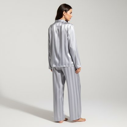 Satin-Pyjama-Anzug Carla | Damen Nachtwäsche mit Knopfverschluss 5