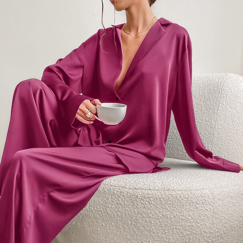 Satin-Pyjama-Set Isabella | Zweiteiliges Damen-Nachtwäsche-Set 4