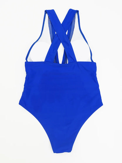Sexy Mesh Patchwork Einteiler | Badeanzug Damen 5