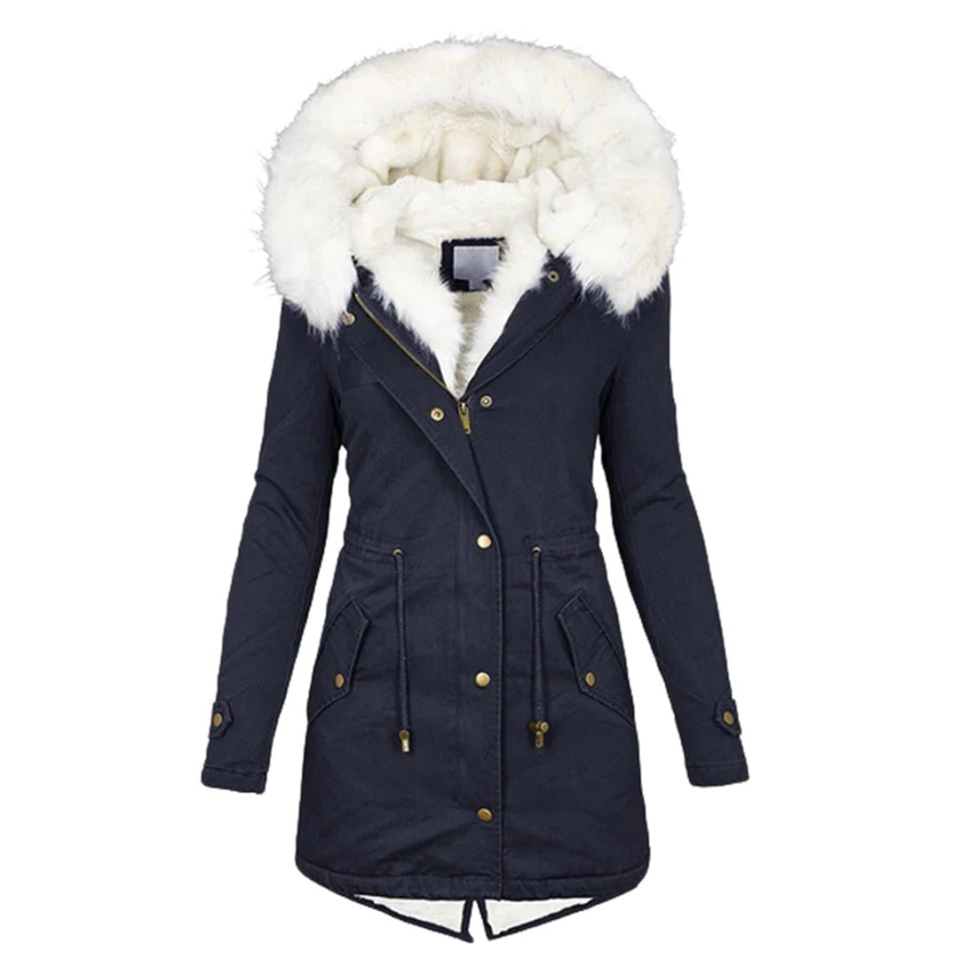 Siegrun | Damen Winterparka Lang mit Abnehmbarer Kapuze 3
