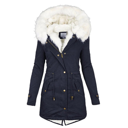 Siegrun | Damen Winterparka Lang mit Abnehmbarer Kapuze 3