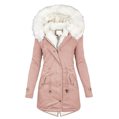 Siegrun | Damen Winterparka Lang mit Abnehmbarer Kapuze 4