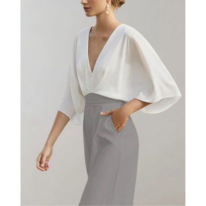 Slim-Fit Damenoverall Celia mit weitem Bein 1