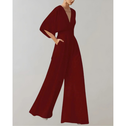 Slim-Fit Damenoverall Celia mit weitem Bein 2