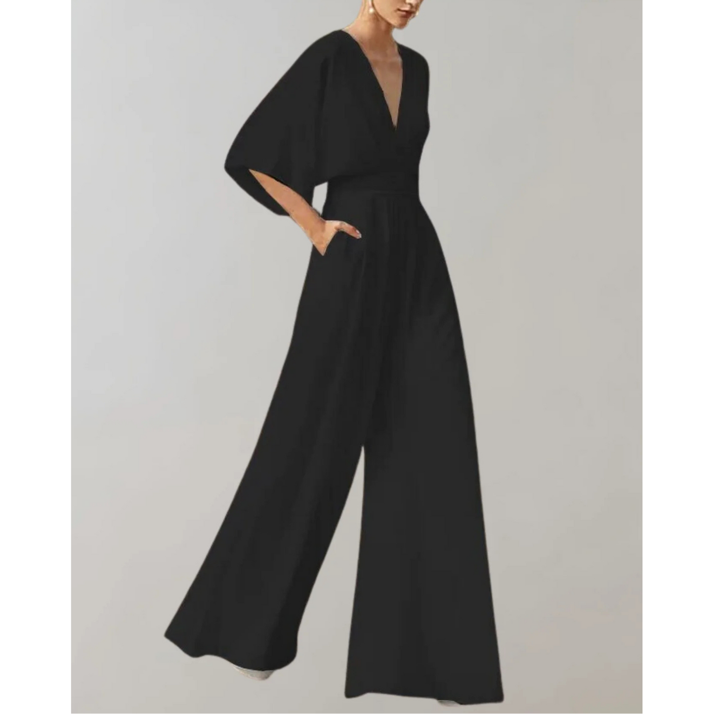 Slim-Fit Damenoverall Celia mit weitem Bein 3