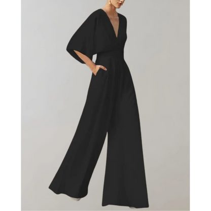 Slim-Fit Damenoverall Celia mit weitem Bein 3