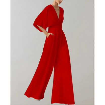 Slim-Fit Damenoverall Celia mit weitem Bein 4