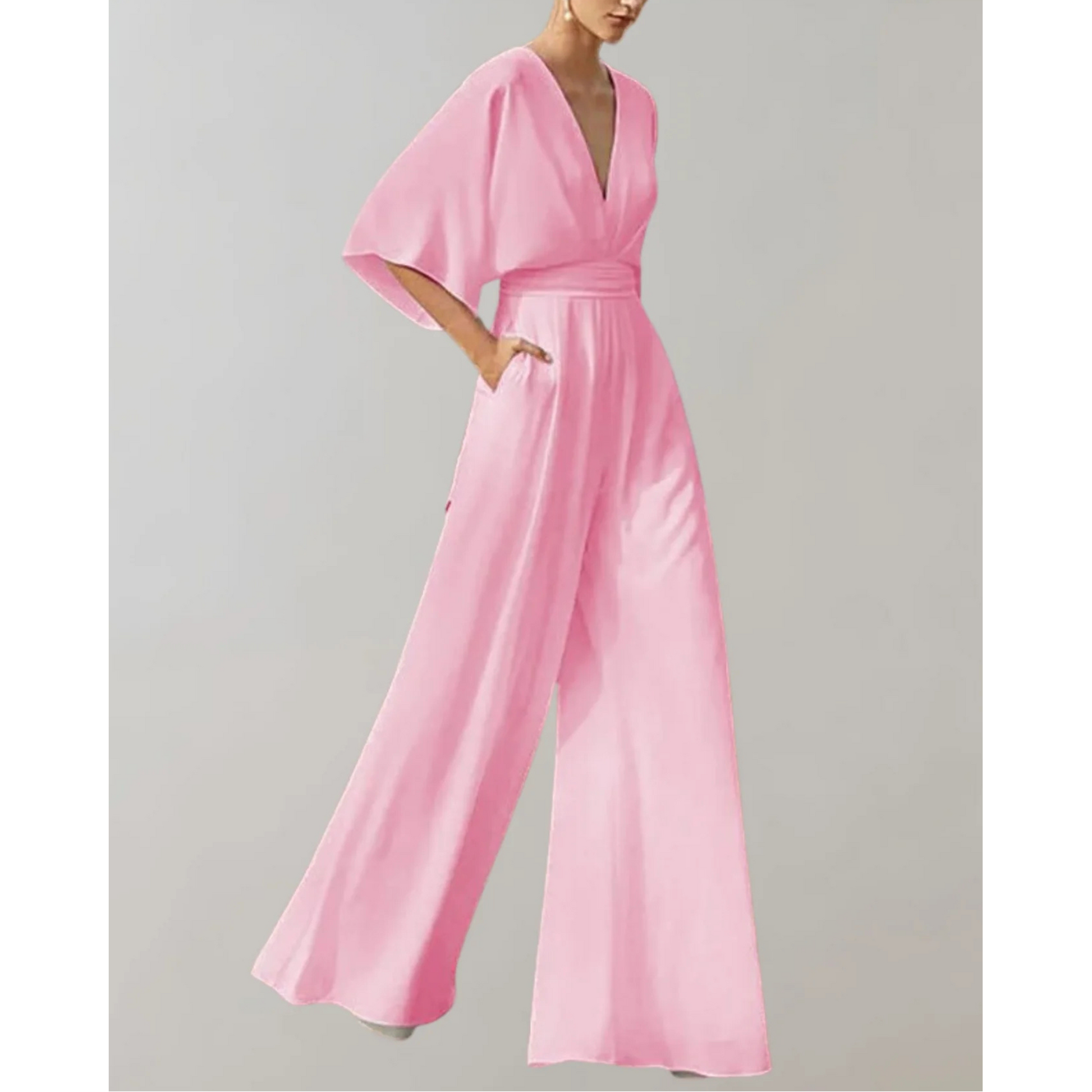 Slim-Fit Damenoverall Celia mit weitem Bein 5