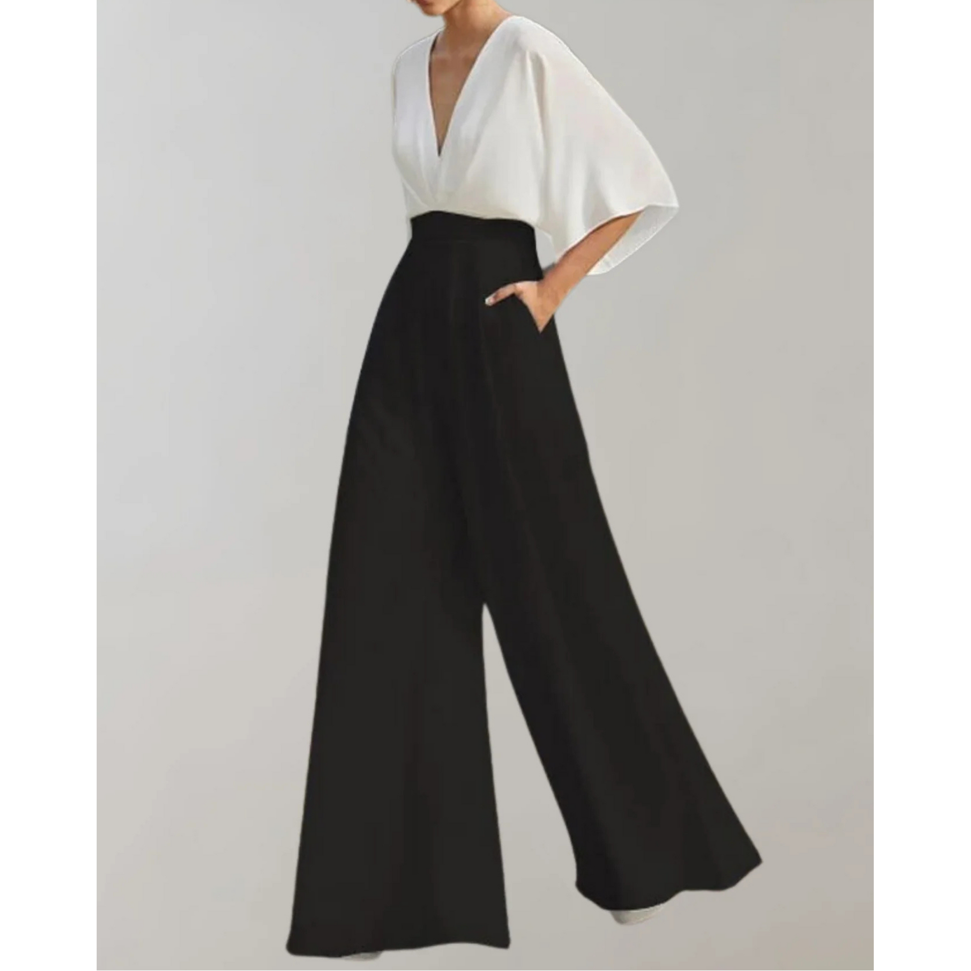 Slim-Fit Damenoverall Celia mit weitem Bein 7