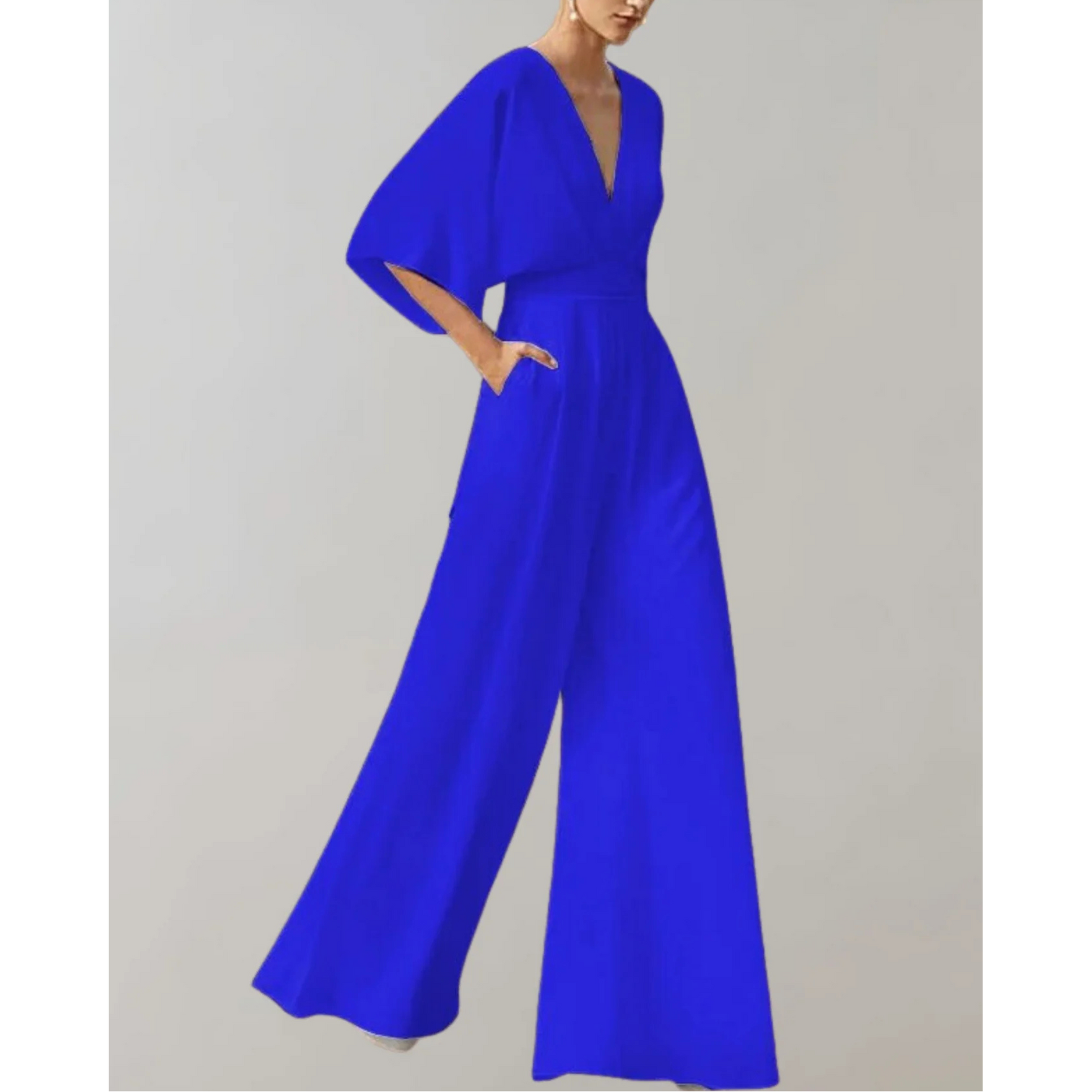 Slim-Fit Damenoverall Celia mit weitem Bein 8