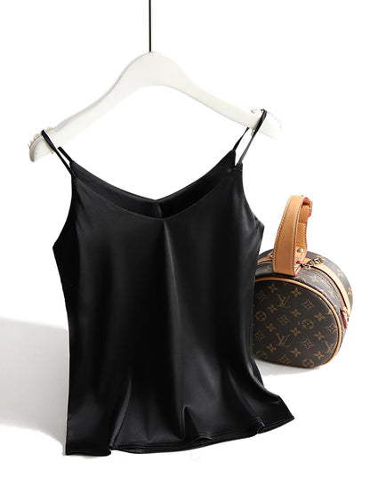Spaghetti-Träger Top | Damen Satin Cami Oberteil 11