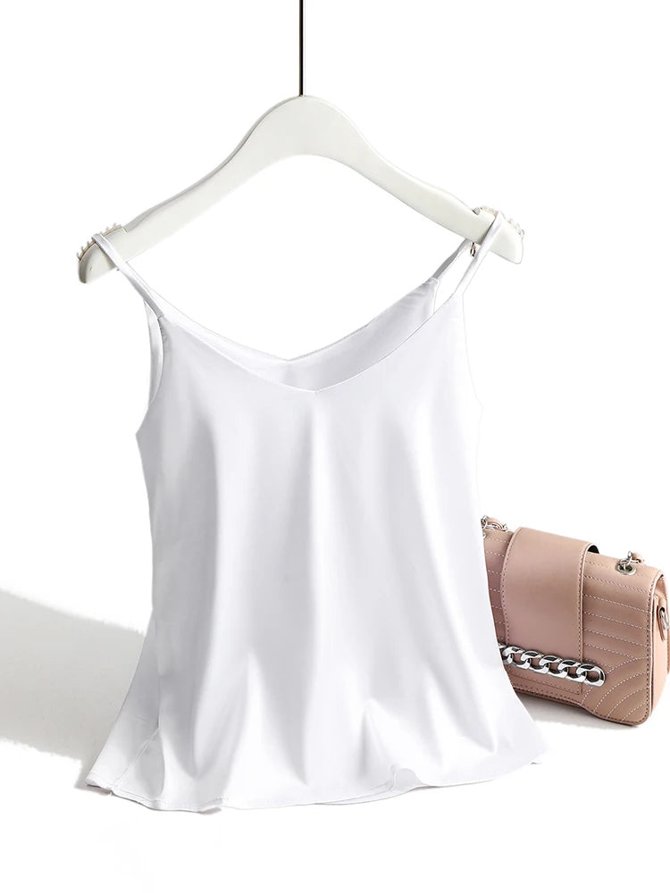 Spaghetti-Träger Top | Damen Satin Cami Oberteil 12