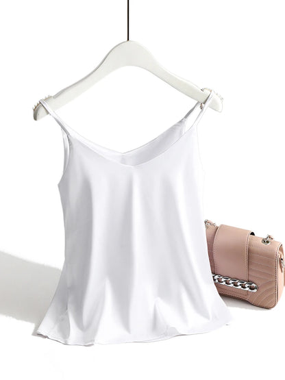 Spaghetti-Träger Top | Damen Satin Cami Oberteil 12