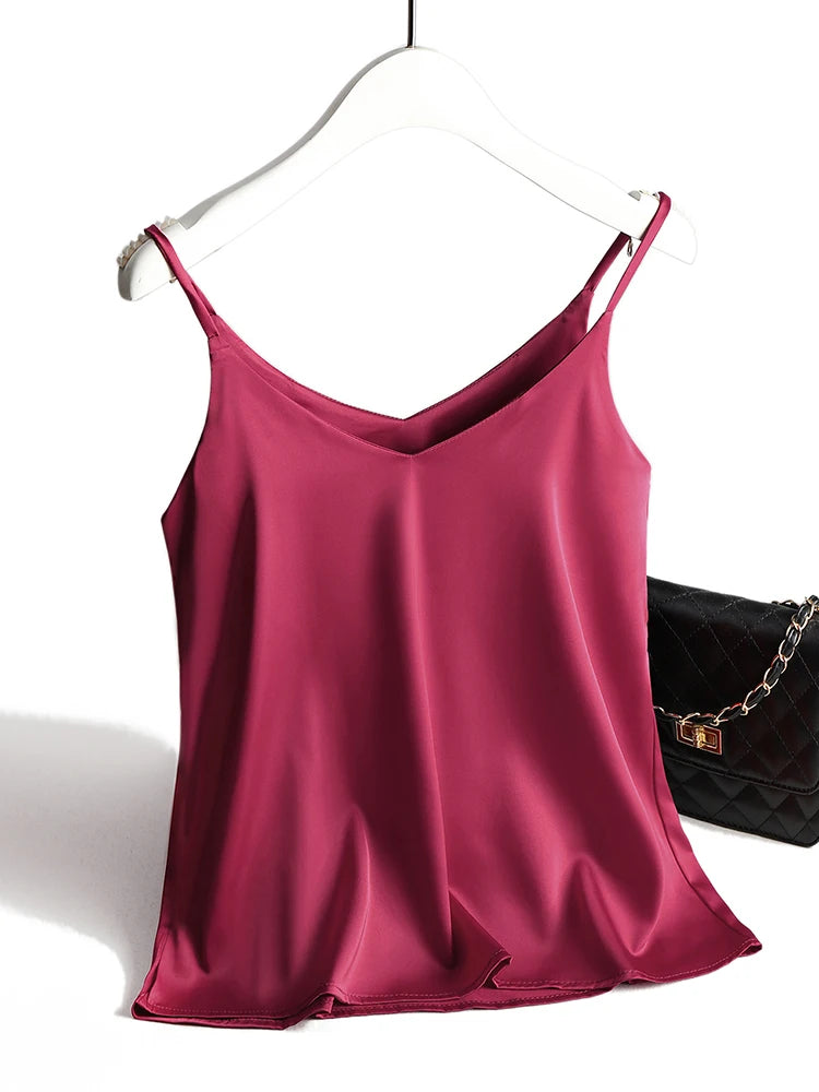 Spaghetti-Träger Top | Damen Satin Cami Oberteil 6