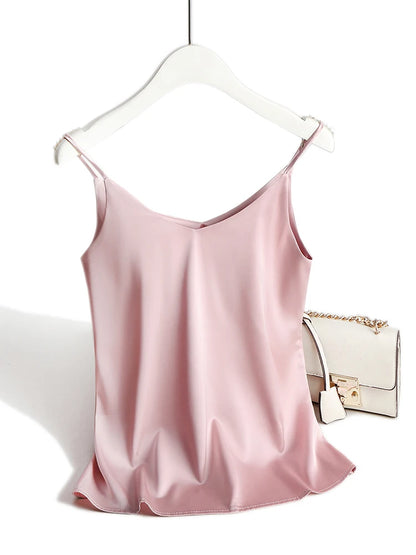 Spaghetti-Träger Top | Damen Satin Cami Oberteil 9