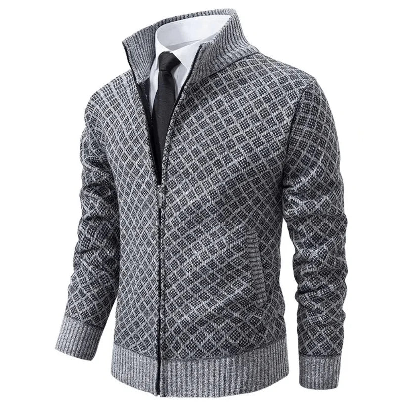 Strickjacke Rautenmuster V-Ausschnitt | Damen Cardigan Regular Fit 0