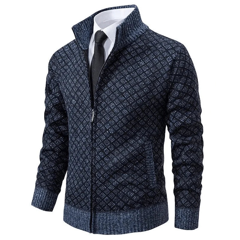 Strickjacke Rautenmuster V-Ausschnitt | Damen Cardigan Regular Fit 3