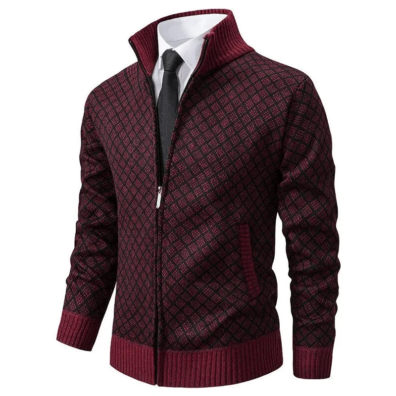 Strickjacke Rautenmuster V-Ausschnitt | Damen Cardigan Regular Fit 4