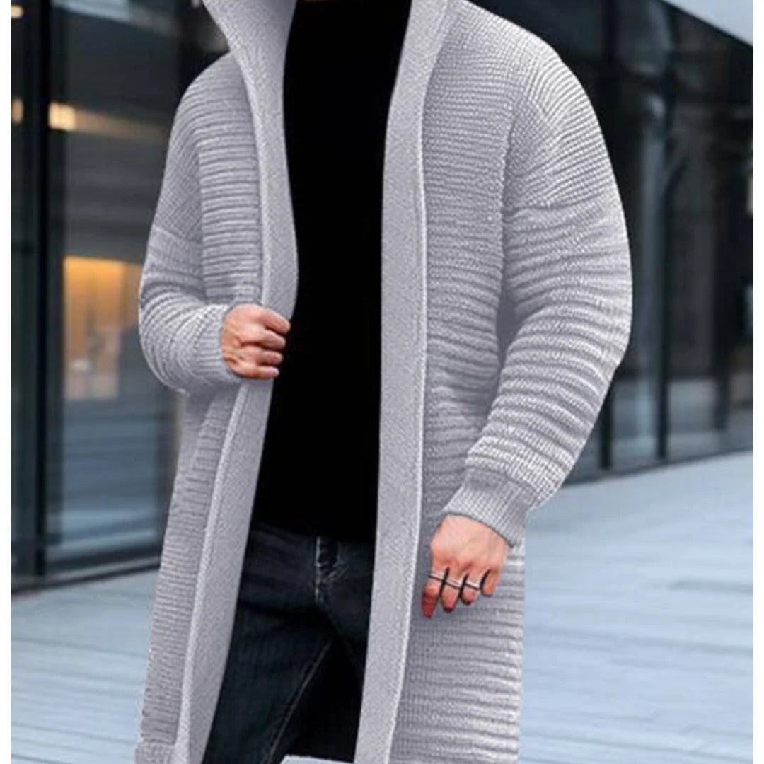 Strickjacke Stehkragen Winter Langschnitt Damen 2