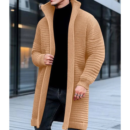Strickjacke Stehkragen Winter Langschnitt Damen 3
