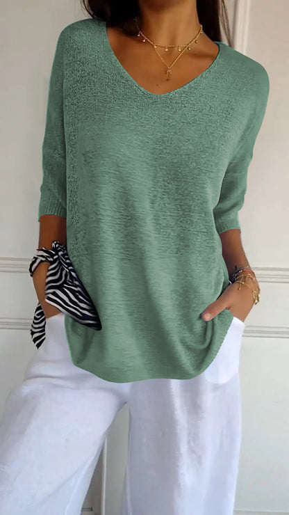 Strickpullover Damen V-Ausschnitt Atmungsaktiv Vielseitig 10