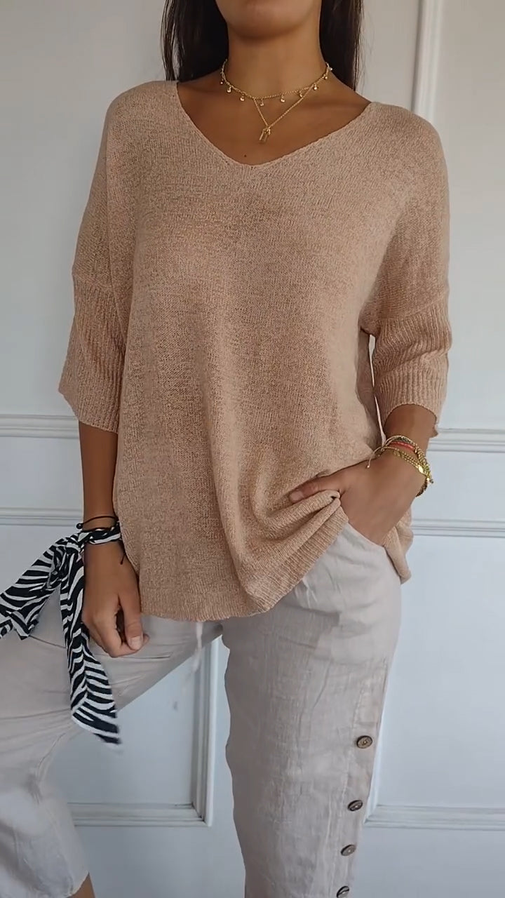 Strickpullover Damen V-Ausschnitt Atmungsaktiv Vielseitig 5