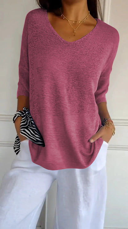 Strickpullover Damen V-Ausschnitt Atmungsaktiv Vielseitig 6