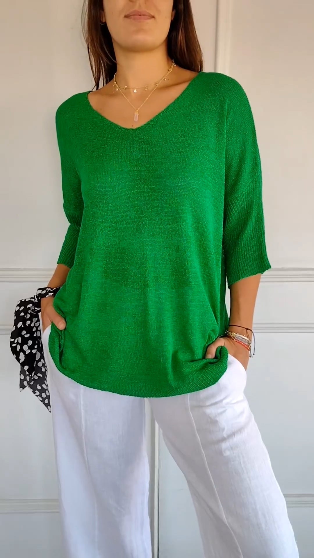 Strickpullover Damen V-Ausschnitt Atmungsaktiv Vielseitig 7