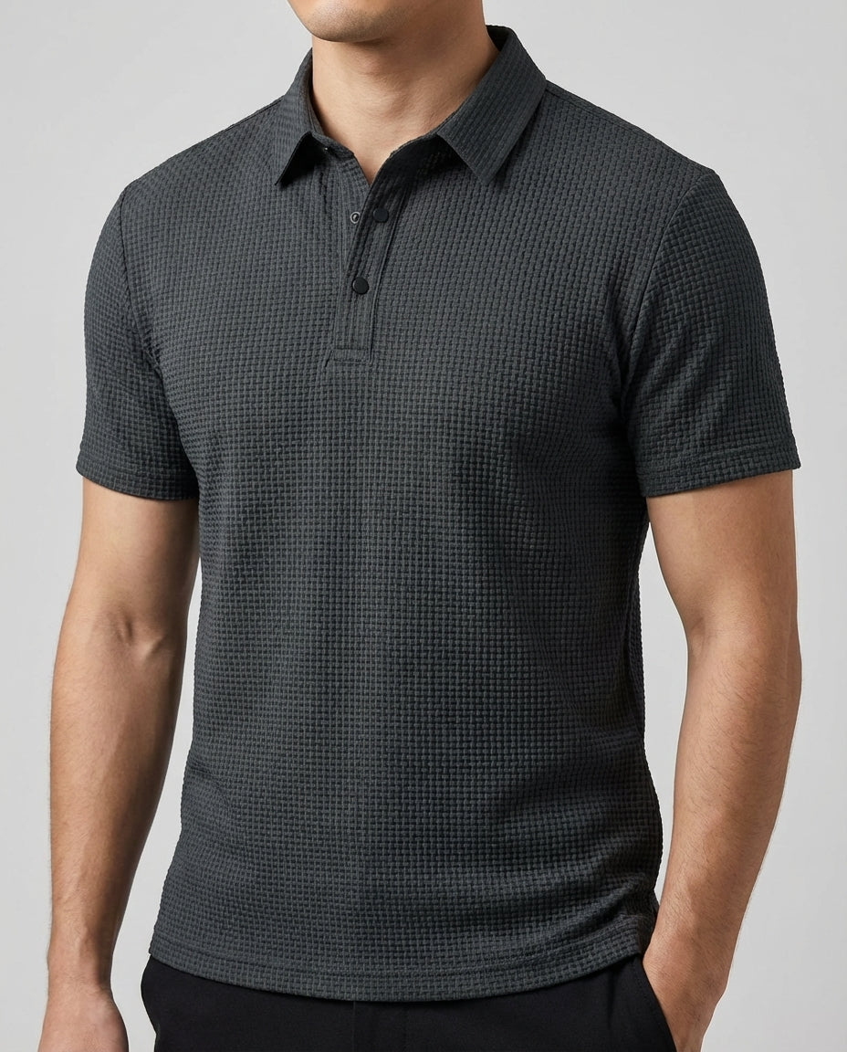 Strukturiertes Poloshirt für Herren | Kurzarmmode 1